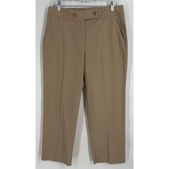 Women’s Talbots Size 8‎ Stretch Straight Leg Flat Front Pants Khaki - Picture 1 of 8